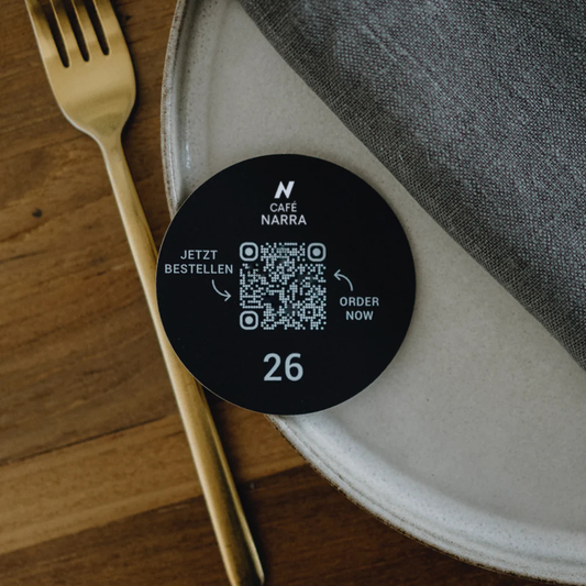 Langlebiger QR-Code Tischaufkleber